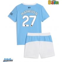 Manchester City Matheus Nunes #27 Hjemmedraktsett Barn 2025-26 Kortermet (+ Korte bukser)
